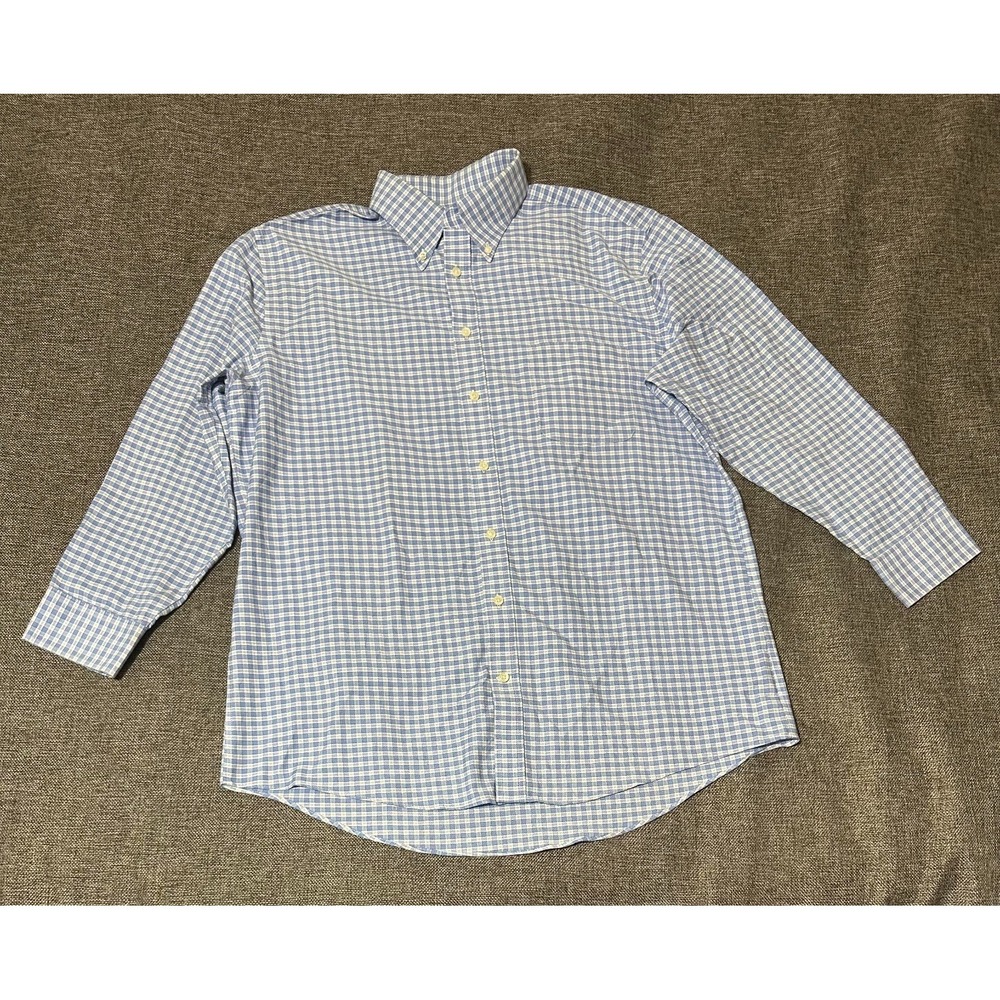 Stafford Fitted‎ Men's 17 32-33 Plaid Long Sleeve Shirt